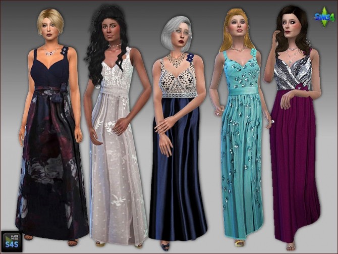 Sims 4 5 Gowns by Mabra at Arte Della Vita