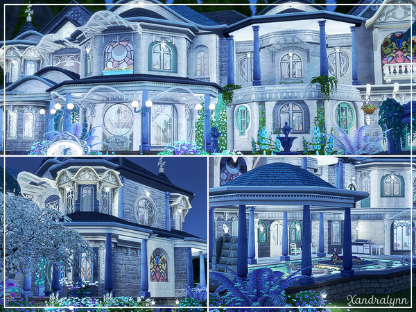 Sims 4 Lunar Sanctum two story estate by Xandralynn at TSR