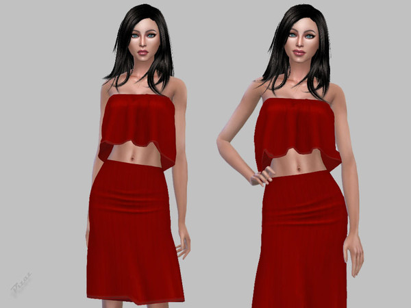 Sims 4 Crop Top Dress Set by pizazz at TSR