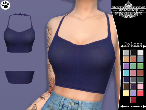 Sims 4 Tied Halter Top by MsBeary at TSR