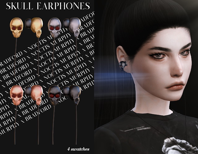 Sims 4 Skull Earphones by Silence Bradford at MURPHY