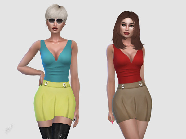 Sims 4 Pleated Skirt Dress by pizazz at TSR