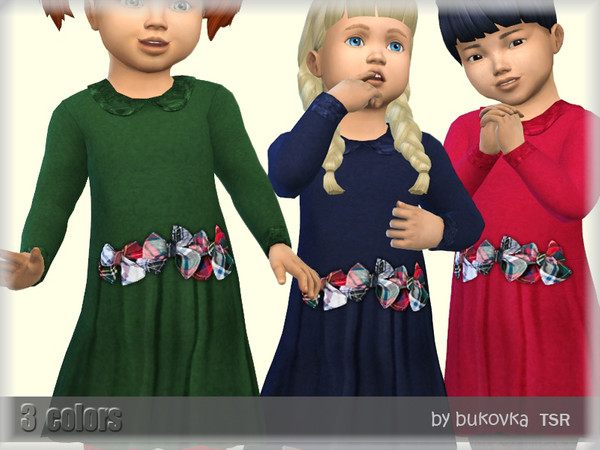 Sims 4 Dress with Bows by bukovka at TSR