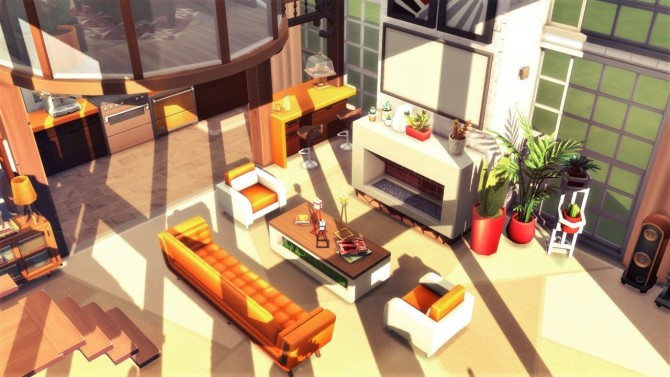Sims 4 2 Floor Modern Living Space at Agathea k
