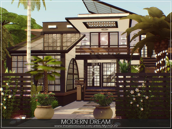 Sims 4 Modern Dream house by MychQQQ at TSR