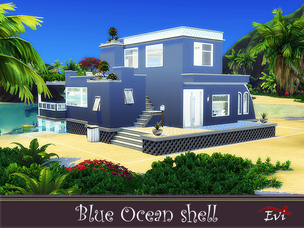 Sims 4 Blue Ocean Shell by evi at TSR