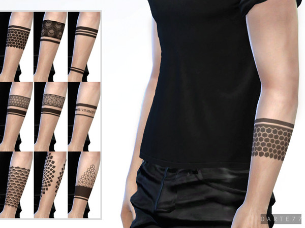 Sims 4 Geometric Tattoos Left Arm by Darte77 at TSR