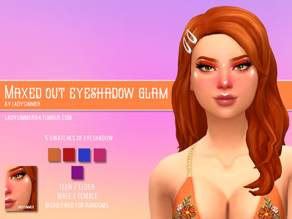 Sims 4 Maxed Out Eyeshadow Glam by LadySimmer94 at TSR
