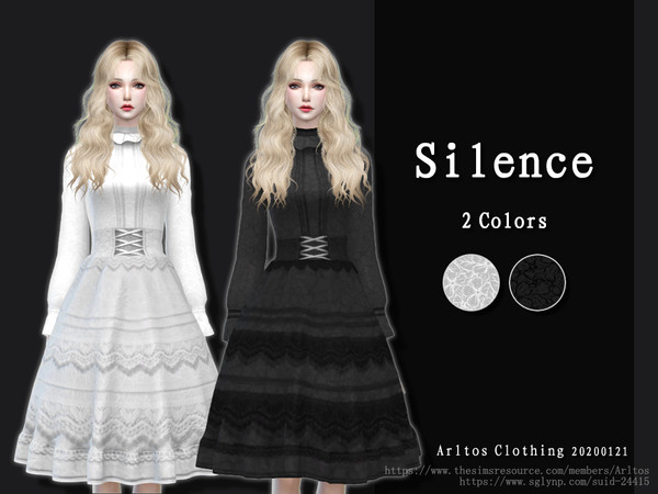 Sims 4 Silence dress by Arltos at TSR