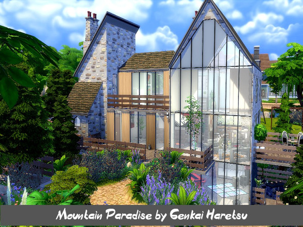 Sims 4 Mountain Paradise house by GenkaiHaretsu at TSR