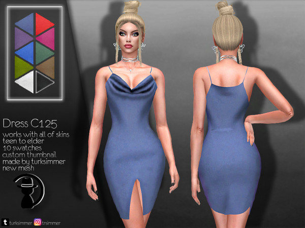 Sims 4 Dress C125 by turksimmer at TSR