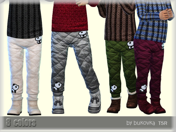 Sims 4 Quilted Pants by bukovka at TSR
