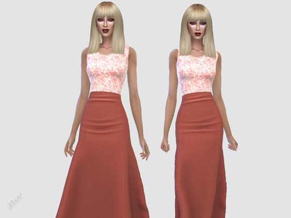 Sims 4 Long Gown by pizazz at TSR