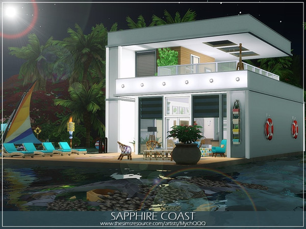 Sims 4 Sapphire Coast house by MychQQQ at TSR