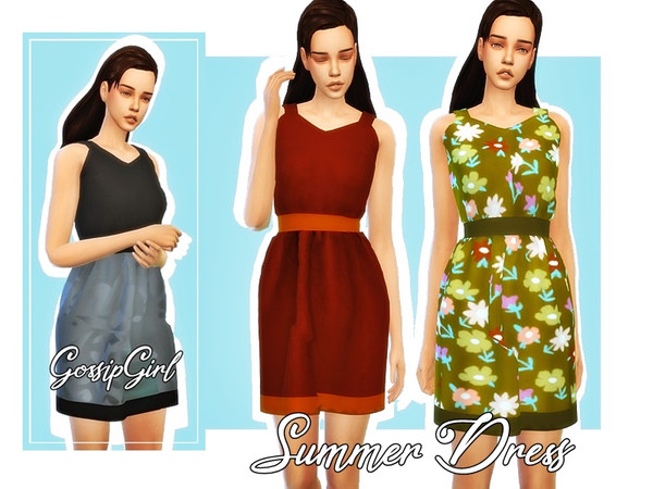 Sims 4 Summer Dress V1 by GossipGirl at TSR