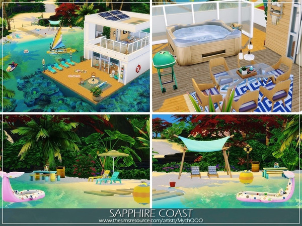 Sims 4 Sapphire Coast house by MychQQQ at TSR