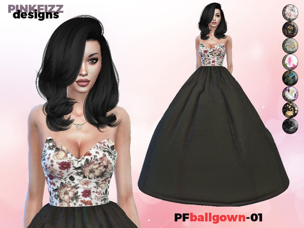 Ball Gown PF01 by Pinkfizzzzz at TSR » Sims 4 Updates