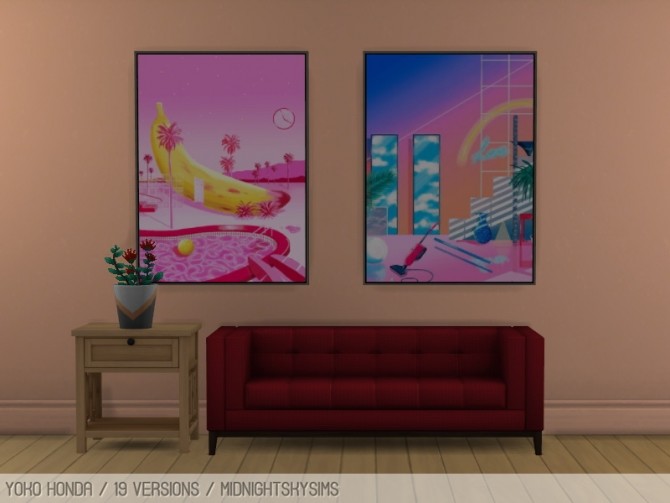 Sims 4 Yoka Honda paintings at Midnightskysims