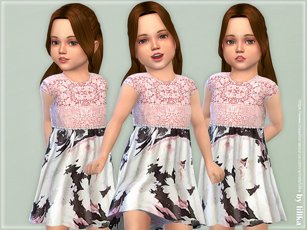 Sims 4 Mary Lou Dress for Toddler by lillka at TSR
