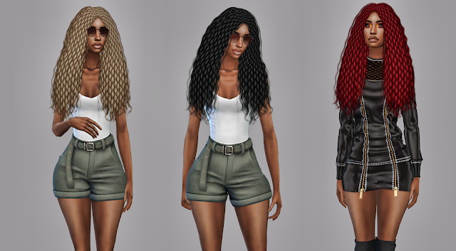 Sims 4 Naomi Braided Hair Recolor at Teenageeaglerunner