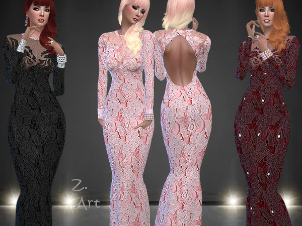 Sims 4 Luxury 02 gown by Zuckerschnute20 at TSR