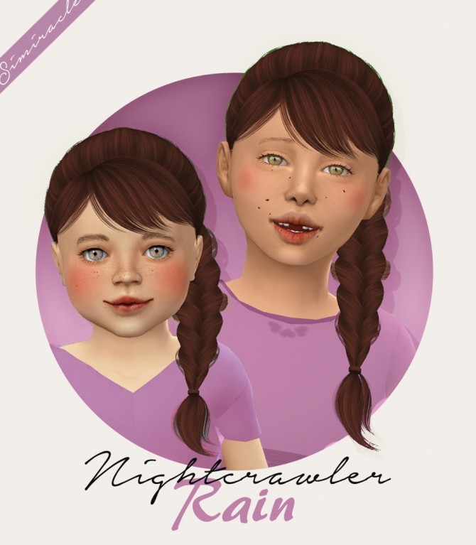 Sims 4 Nightcrawler Rain hair for kids and toddlers at Simiracle