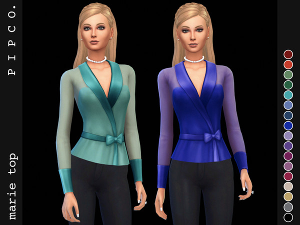 Sims 4 Marie top by Pipco at TSR