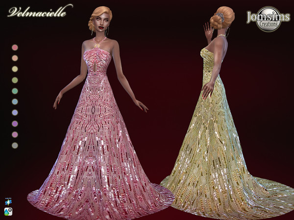 Sims 4 Velmacielle dress by jomsims at TSR