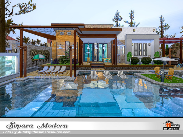 Sims 4 Supara Modern home by autaki at TSR