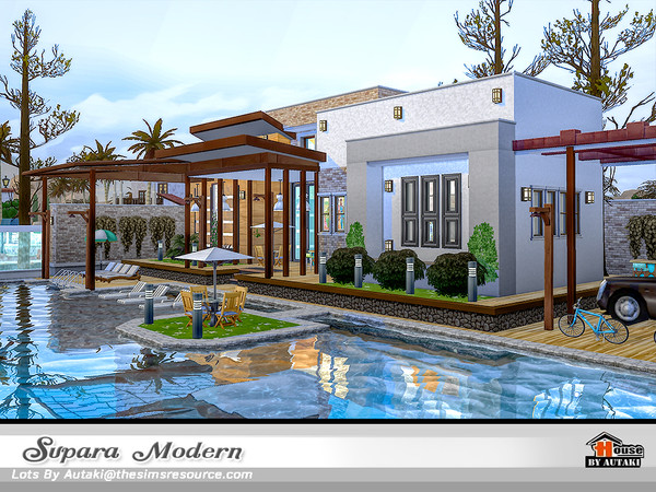 Sims 4 Supara Modern home by autaki at TSR