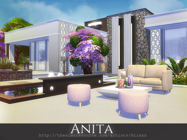 Sims 4 Anita modern home by Rirann at TSR
