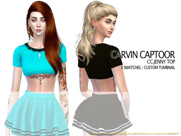 Sims 4 Jenny Top by carvin captoor at TSR