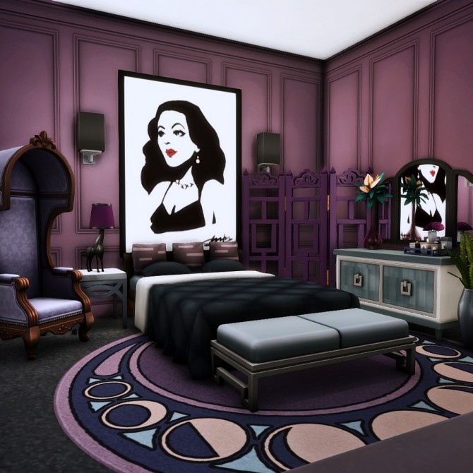 Sims 4 Goth Manor home makeover at Simsational Designs