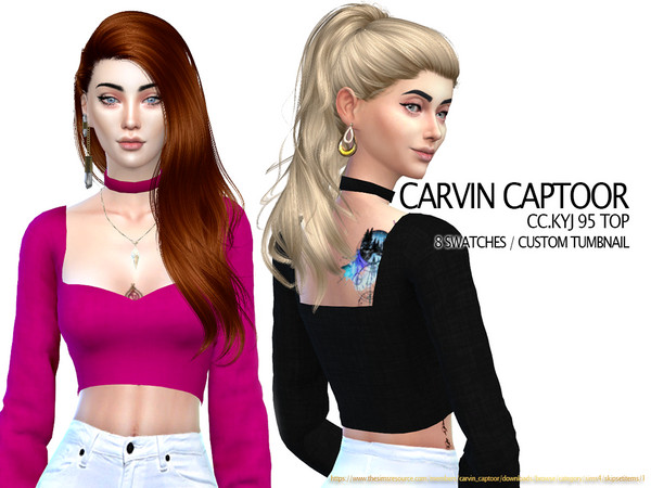 Sims 4 Kyj 95 Top by carvin captoor at TSR