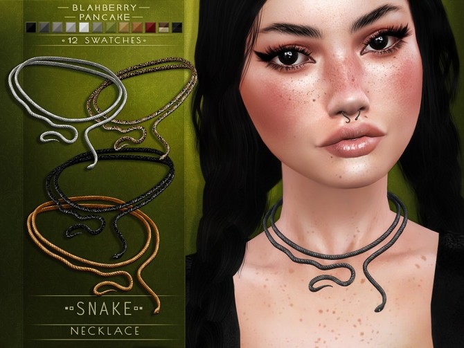 Sims 4 Snake septum & necklace at Blahberry Pancake
