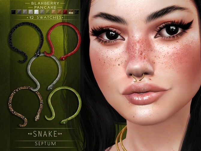 Sims 4 Snake septum & necklace at Blahberry Pancake
