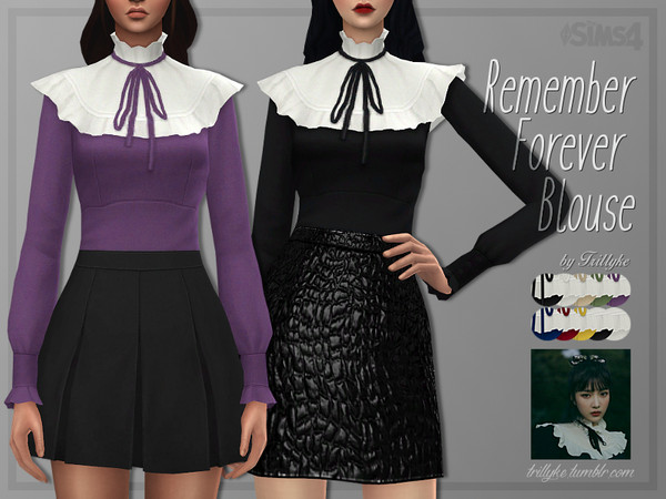 Sims 4 Remember Forever Blouse by Trillyke at TSR