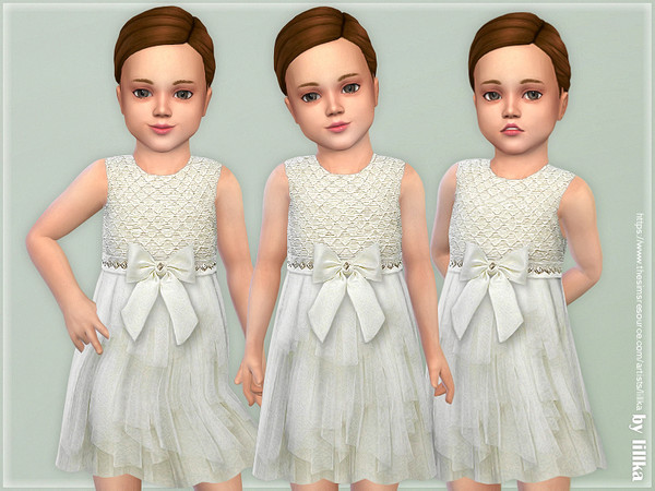 Sims 4 Ivory Bodice Dress by lillka at TSR