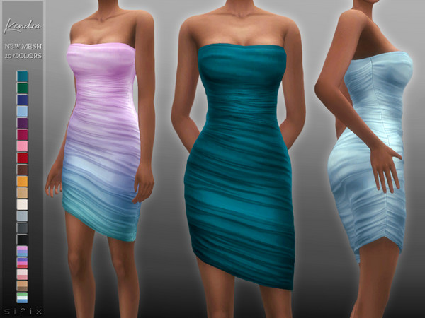 Sims 4 Kendra Dress by Sifix at TSR