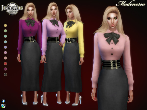 Sims 4 Madenessa dress by jomsims at TSR