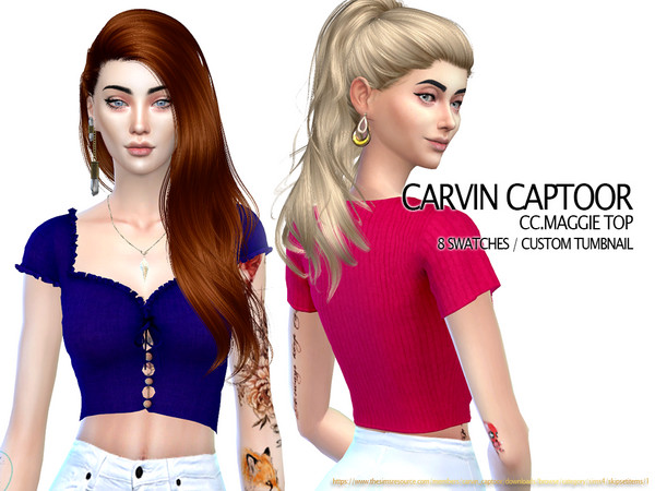 Sims 4 Maggie Top by carvin captoor at TSR