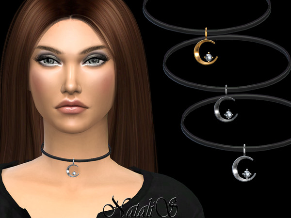 Sims 4 Crescent and star necklace by NataliS at TSR