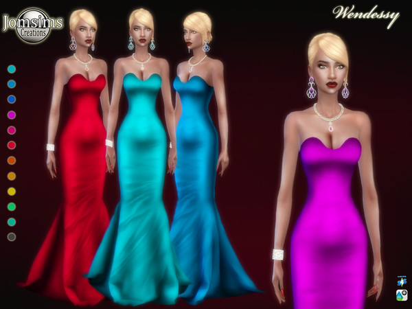Sims 4 Wendessy dress by jomsims at TSR