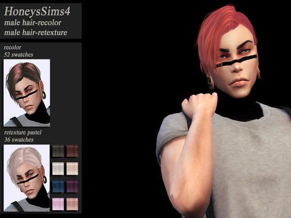 Sims 4 Male hair recolor retexture Musae Kristian by HoneysSims4 at TSR