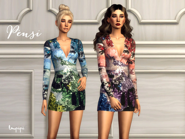 Sims 4 Pensi dress by laupipi at TSR