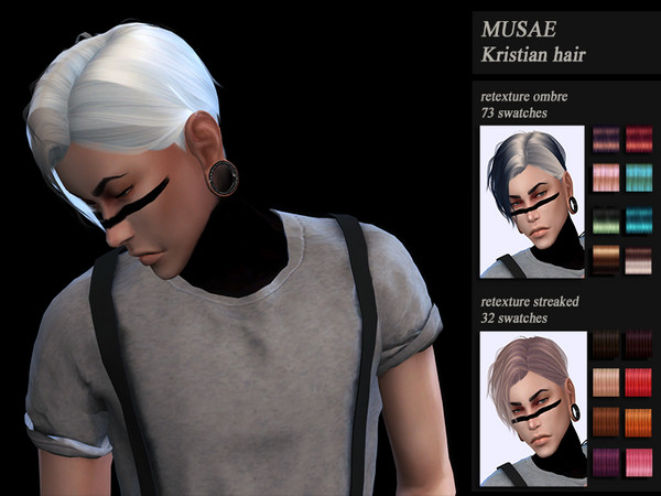 Sims 4 Male hair recolor retexture Musae Kristian by HoneysSims4 at TSR