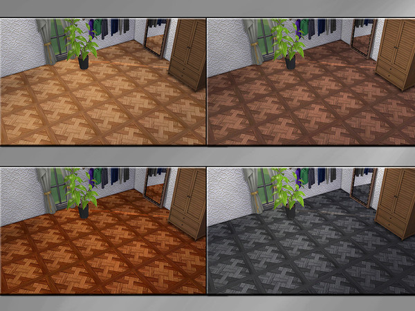 Sims 4 MB Warm Wood Intarsia Crossed Parquet by matomibotaki at TSR