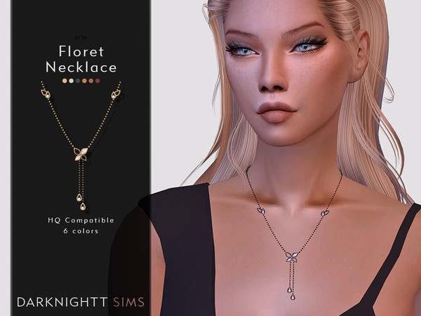 Sims 4 Floret Necklace by DarkNighTt at TSR