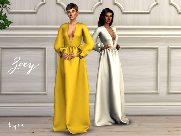 Sims 4 Zoey dress by laupipi at TSR