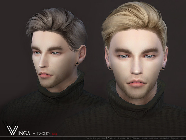 Sims 4 WINGS TZ0116 hair by wingssims at TSR